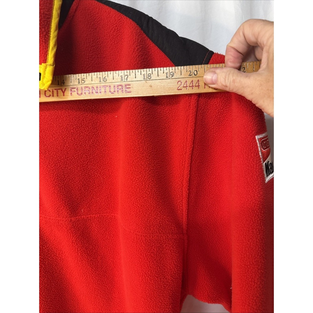 Marlboro Adventure Team Red Fleece Pullover Sweater Yellow Black XL Vintage - Picture 5 of 7